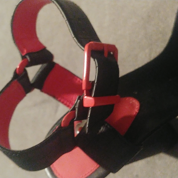 Funky Black and Fushia 5" platform sturdy leather sexy shoes. New 💕 - Picture 8 of 9